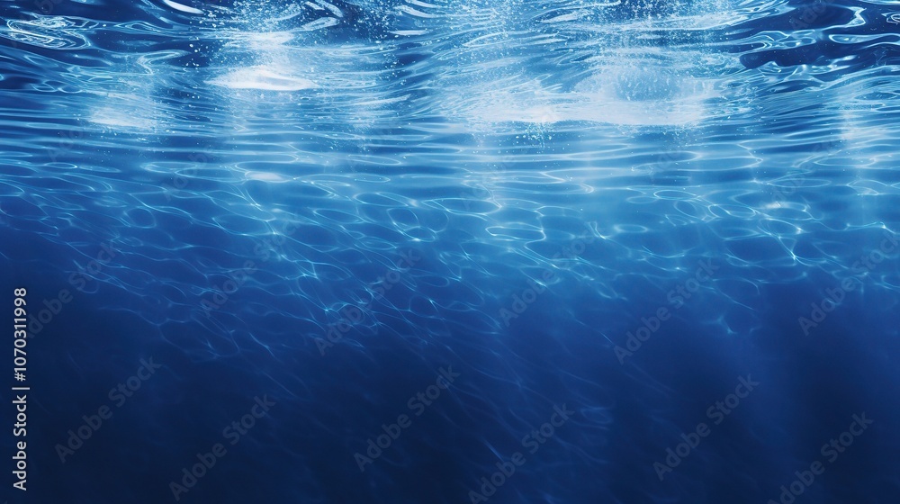 Serene Underwater Scene with Sunlight Reflection Serene Underwater Scene with Sunlight Reflection