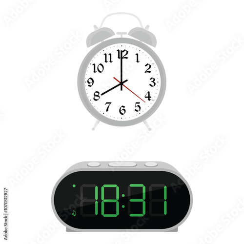 Alarm and digital electronic clock