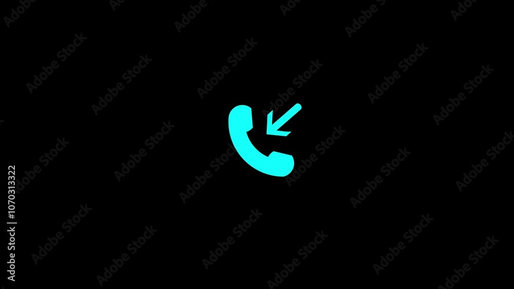 Glowing Telephone icon animation . Incoming call icon animation on isolated black background. Incoming call icon concept. Glowing Telephone icon animation . Incoming call icon animation on isolated black background. Incoming call icon concept.