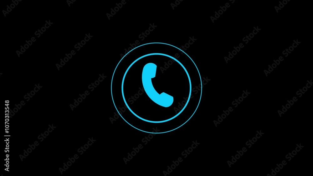call icon animation. call concept on mobile phone screen animation . Glowing call icon isolated . Incoming call ring icon background Technology phone calling icon animation.