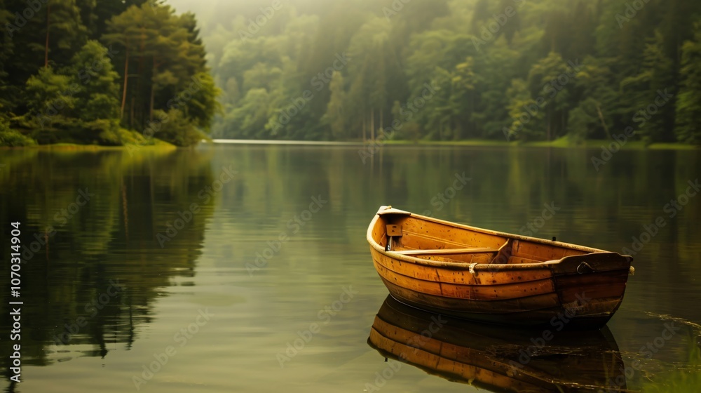 A Scene of Mini Boat Standing in River A Scene of Mini Boat Standing in River