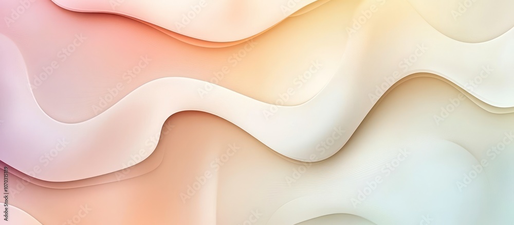 Obraz premium Abstract Waves: A Minimalist Design with Soft Pastel Colors