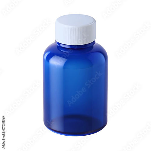 blue bottle isolated on white