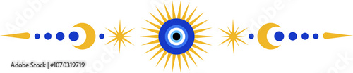 Foto Evil eye magic border with celestial stars