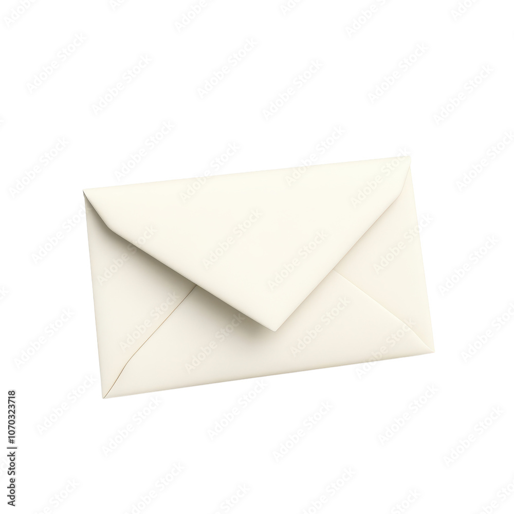 A simple white envelope with a pointed flap, designed for holding letters and notes., isolated on a transparent background. A simple white envelope with a pointed flap, designed for holding letters and notes., isolated on a transparent background.