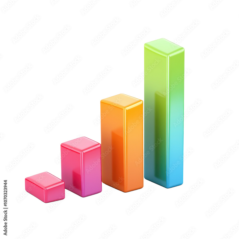 Colorful bars of varying heights arranged in an ascending order, illustrating data or performance metrics., isolated on a transparent background. Colorful bars of varying heights arranged in an ascending order, illustrating data or performance metrics., isolated on a transparent background.