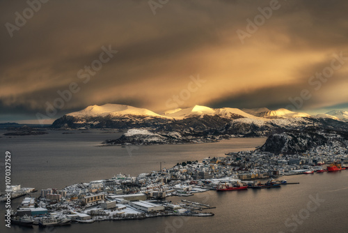View of the town of Alesund in Norway