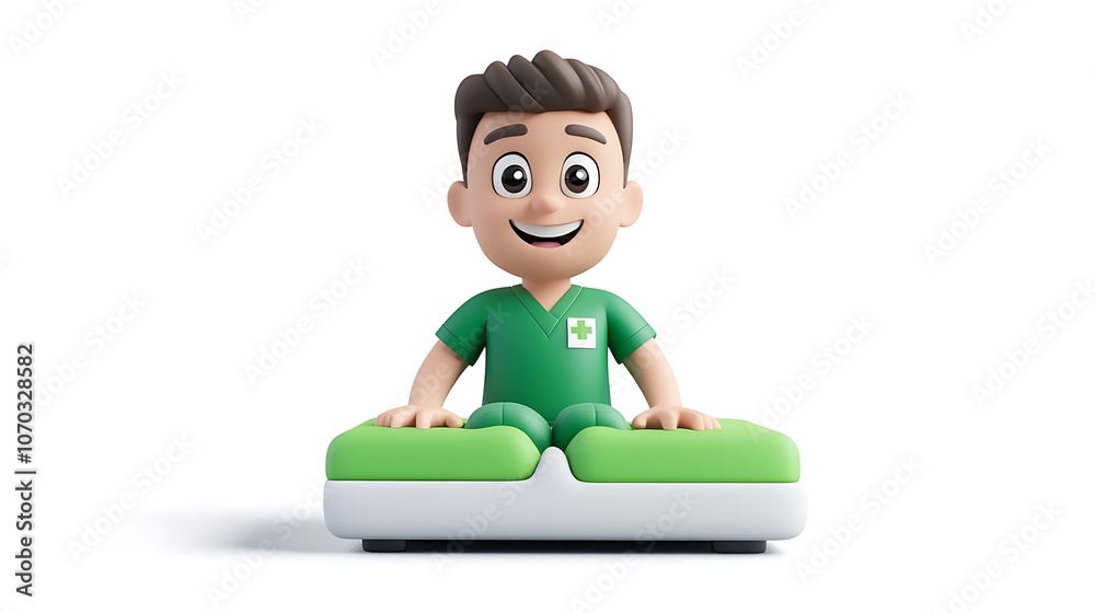 3D Character of a Friendly Massage Therapist 3D Character of a Friendly Massage Therapist