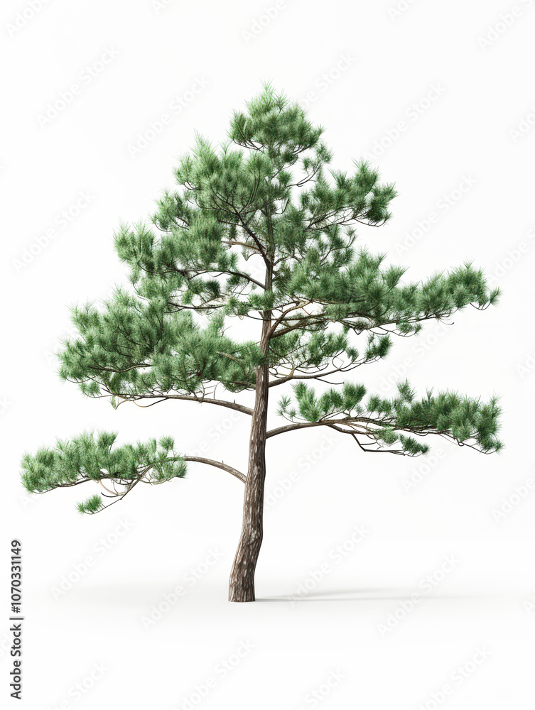 3D pine white background 3D pine white background