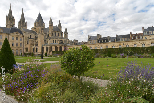 Caen is a beautiful French city in Calvados in Normandy. It has important squares and monuments such as St. Stephen's Abbey and St. Peter's Church. photo