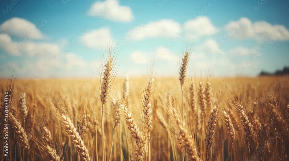 Golden Wheat Fields Under a Blue Sky Golden Wheat Fields Under a Blue Sky