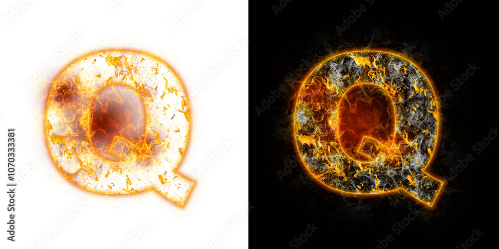 Letters with burning effect Letters with burning effect