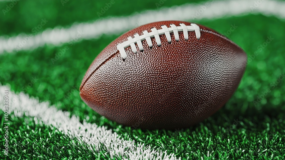 Obraz premium Highquality football closeup on synthetic grass field