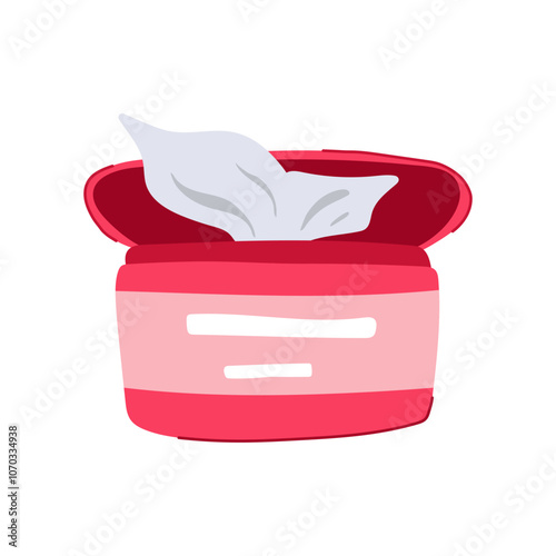 soothing makeup remover wipes cartoon. hydrating biodegradable, fragrance free, alcohol free soothing makeup remover wipes sign. isolated symbol vector illustration
