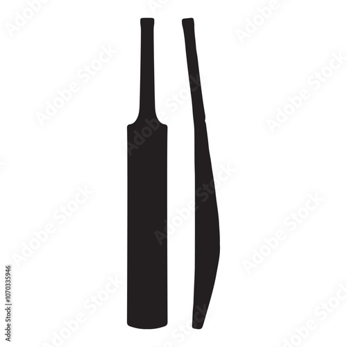 Cricket Bat Silhouette Vector Illustration