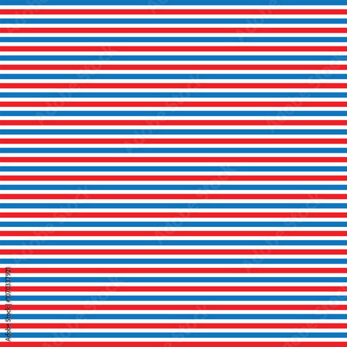 Red and blue striped pattern . Horizontal red and blue striped background . Vector illustration photo