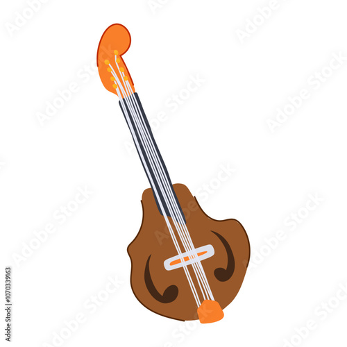 instrument mandolin cartoon. bluegrass folk, acoustic melody, chords tuning instrument mandolin sign. isolated symbol vector illustration