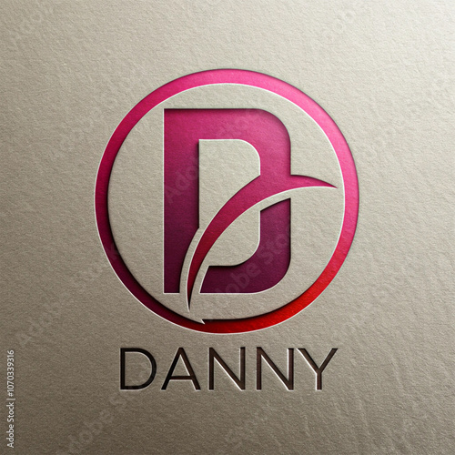 a pink logo with the name DANNY on it. un logo rosa con el nombre DANNY. photo