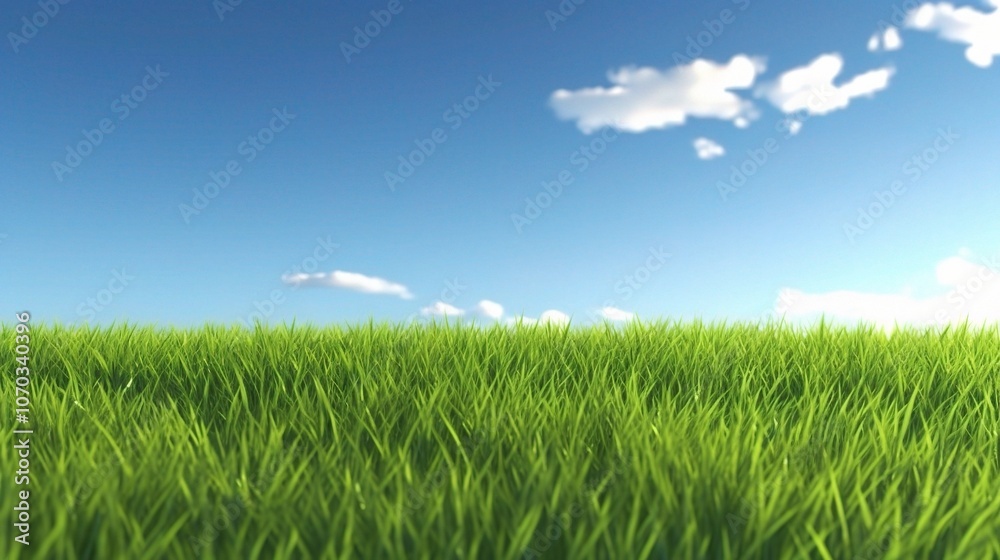 Lush Green Grass Under a Bright Blue Sky Lush Green Grass Under a Bright Blue Sky