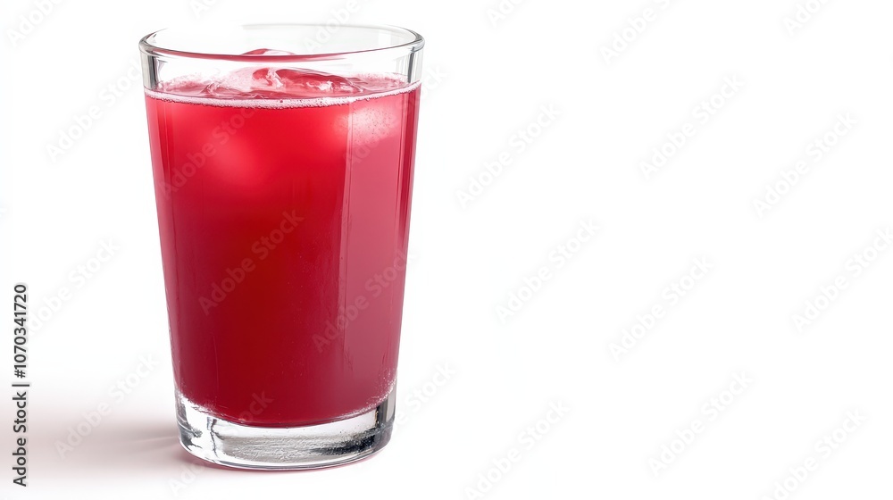 A glass of freshly prepared fruit juice is placed on a transparent white background. A glass of freshly prepared fruit juice is placed on a transparent white background.
