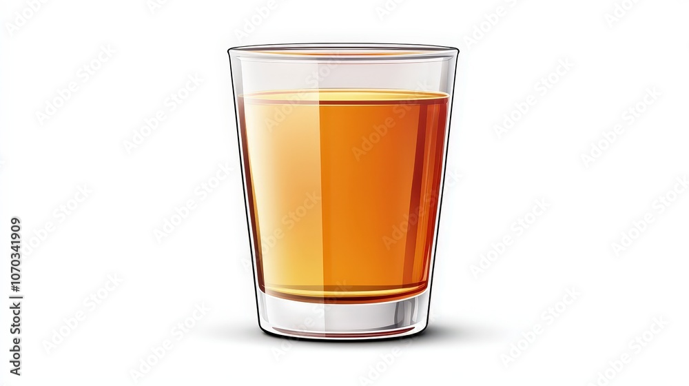A glass of ready-to-drink fruit juice sits on a transparent white background. A glass of ready-to-drink fruit juice sits on a transparent white background.