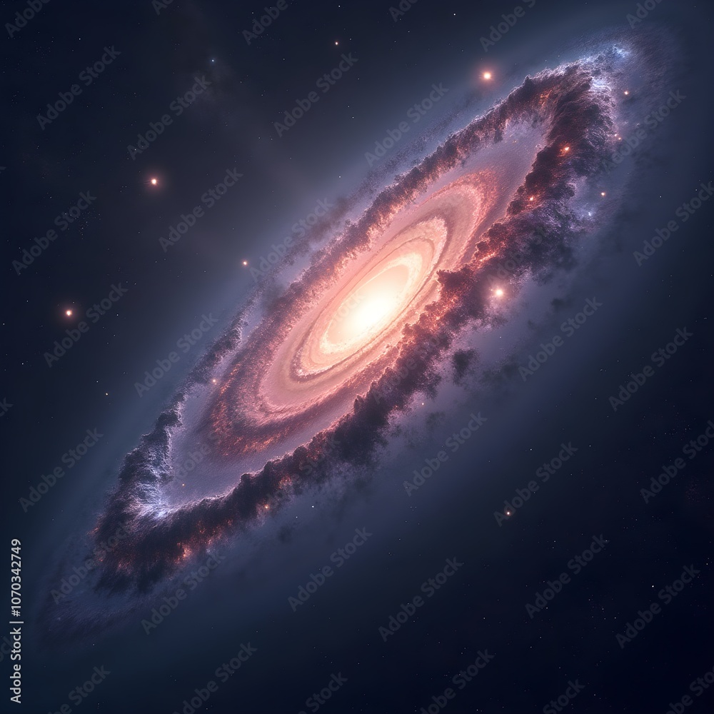 Naklejka premium visualization of early stages of collisions between the Milky Way and Andromeda Galaxies