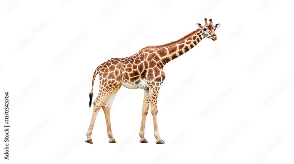 Obraz premium giraffe with brown dots isolated on transparent background