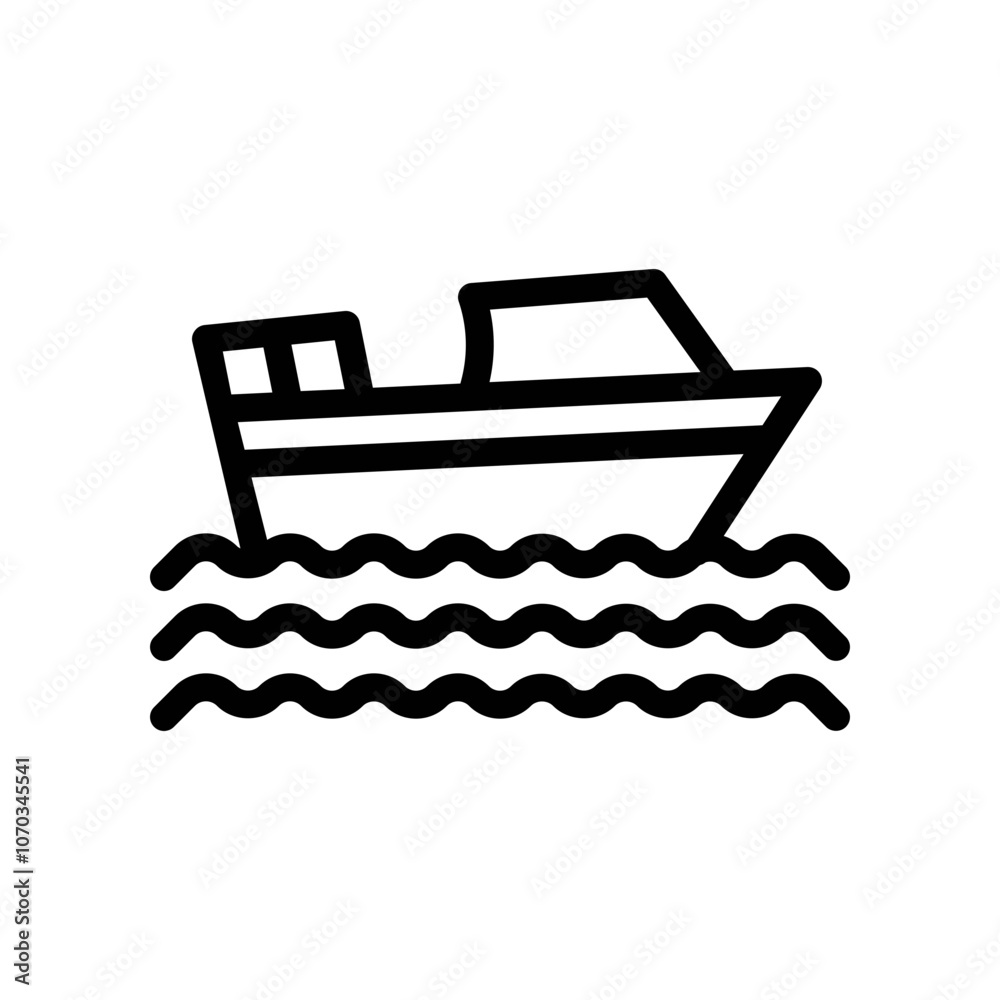 boat line icon boat line icon
