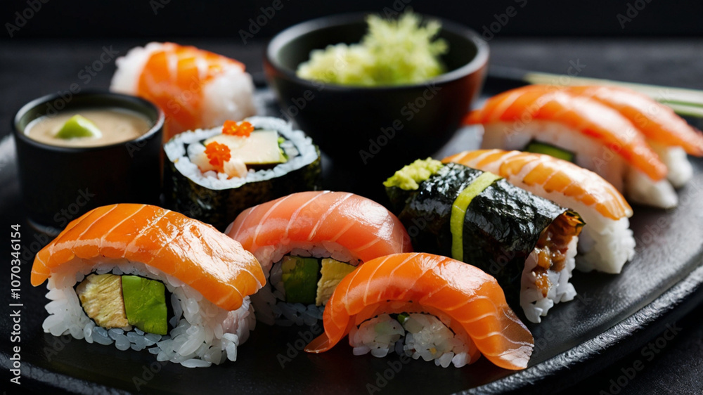 sushi on a plate
