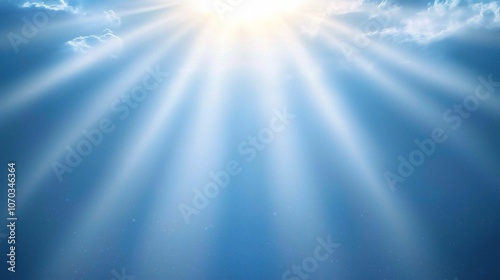 Bright Sky with Rays of Light and Blue Atmosphere