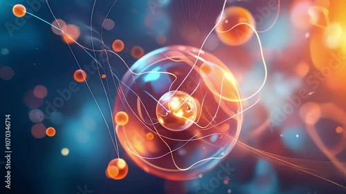 Wallpaper Mural Dynamic visualization of electrons orbiting a helium atom in a circular motion. Torontodigital.ca