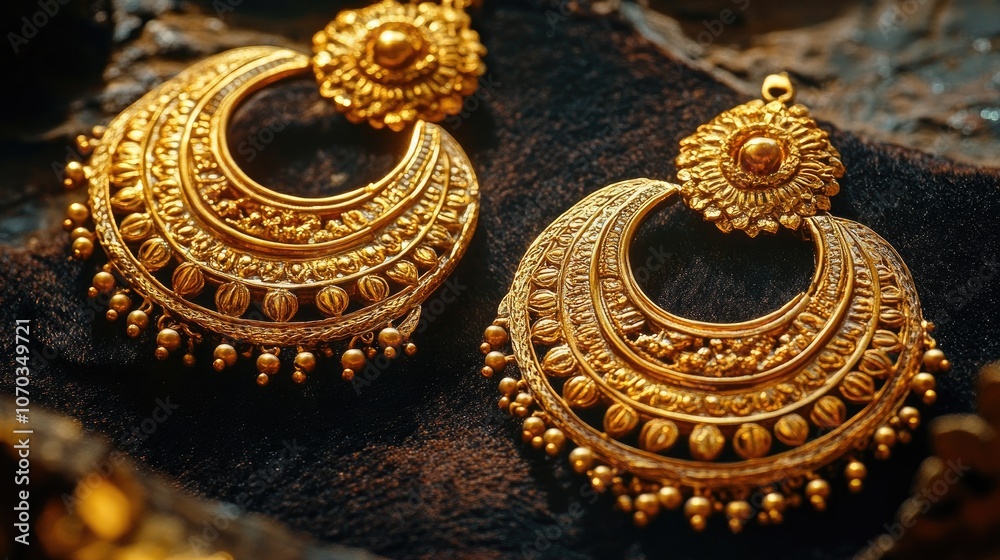 Elegant Gold Earrings with Intricate Design Elegant Gold Earrings with Intricate Design