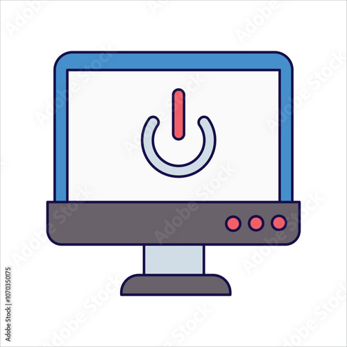 Switch  color line icon with white background vector stock illustration