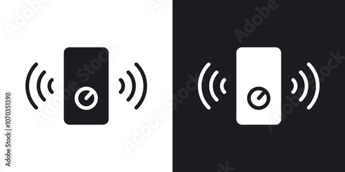 Smart speaker icon in solid black and white color