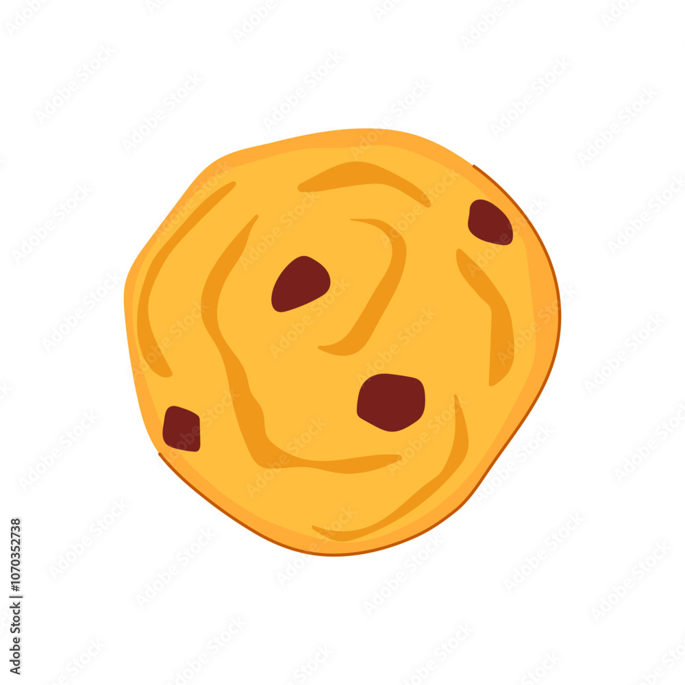 Fototapeta premium delicious oatmeal cookies cartoon. baking cinnamon, raisins chocolate, oats butter delicious oatmeal cookies sign. isolated symbol vector illustration