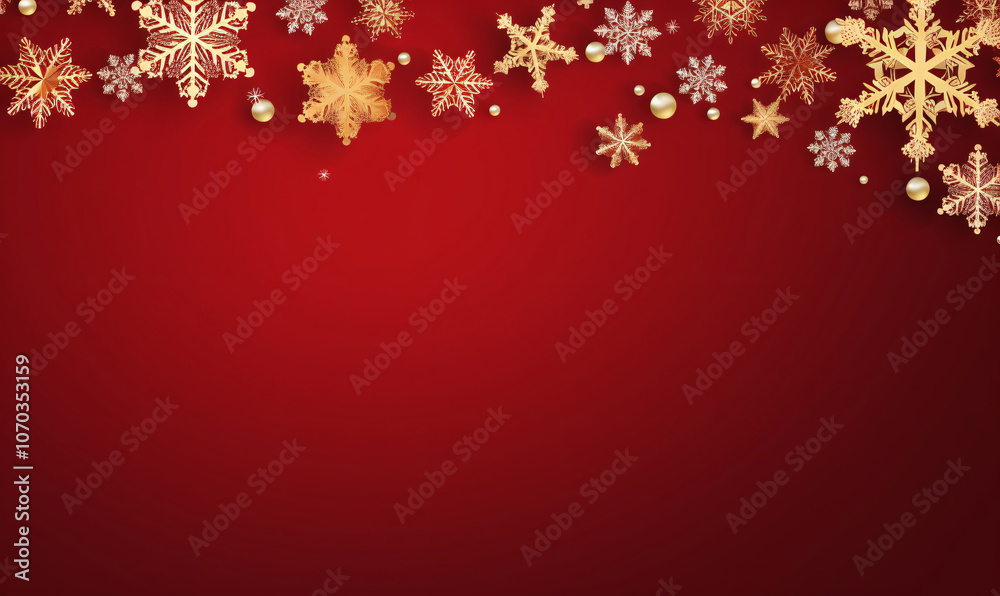 Creative christmas snowflakes on red background. Xmas and New Year holiday, banner, postcard, invitation, celebration. Creative christmas snowflakes on red background. Xmas and New Year holiday, banner, postcard, invitation, celebration.