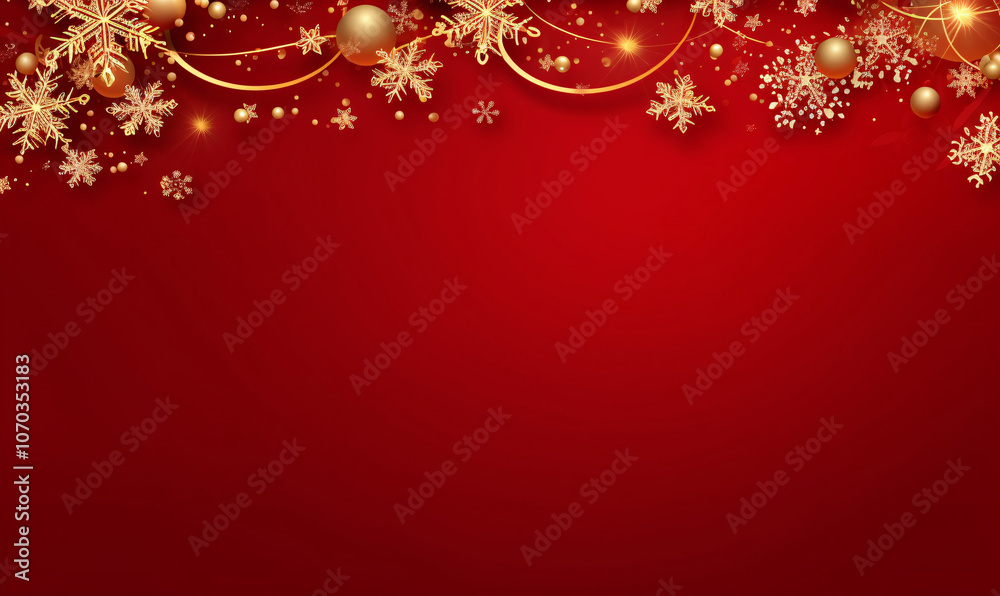 Falling snowflake golden pattern background. Golden snowfall overlay texture on red background. Falling snowflake golden pattern background. Golden snowfall overlay texture on red background.