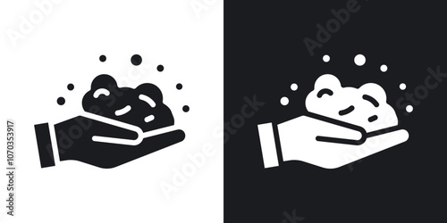 Foam icon in solid black and white color