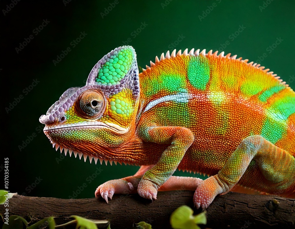 Obraz premium Colourful chameleon on a branch