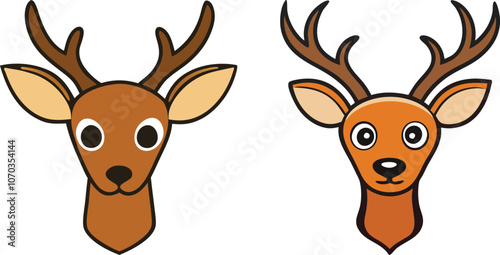 A cute deer head vector art illustration