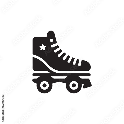 roller skates icon on white background