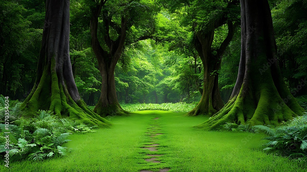 Obraz premium Footpath in the forest