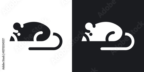 Rat icon in solid black and white color