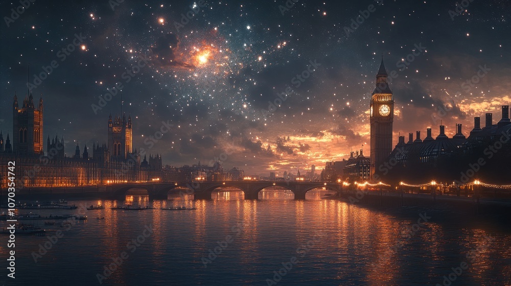 Obraz premium Night View of London