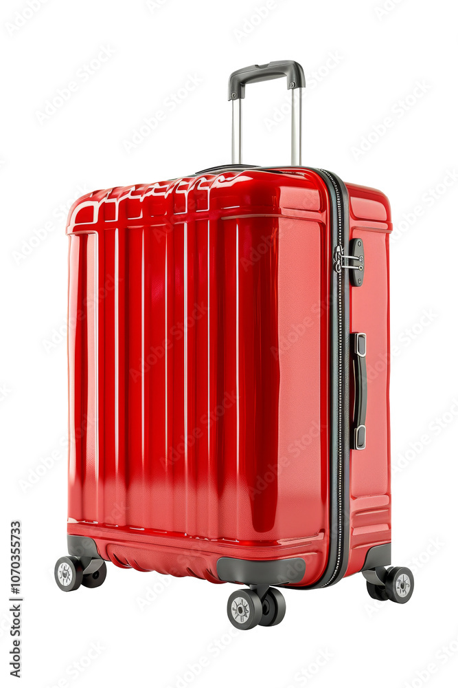 Red luggage isolated on transparent background. Red luggage isolated on transparent background.