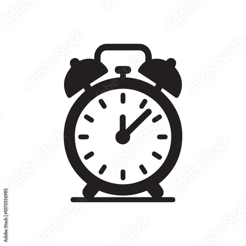 alarm clock icon isolated on white