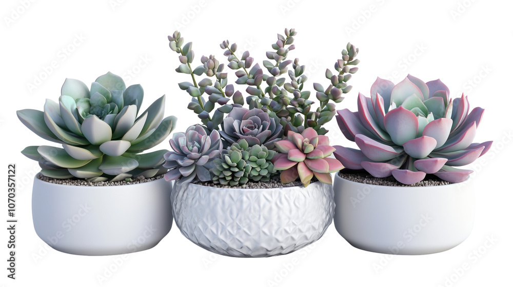 Trio of Succulents in Elegant Pots Trio of Succulents in Elegant Pots