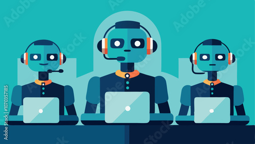 set of cartoon characters robot
