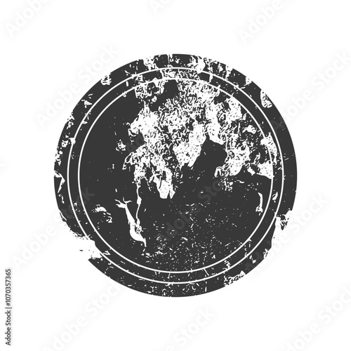 Vector abstract Grunge circle Stamp. Distress grain surface dust and rough background concept. Overlay texture with banners, logos, icon, label and badges