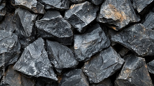 Textured Black Rocks in a Natural Arrangement